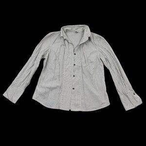 Vintage Edward Black and White Striped Cotton Shirt